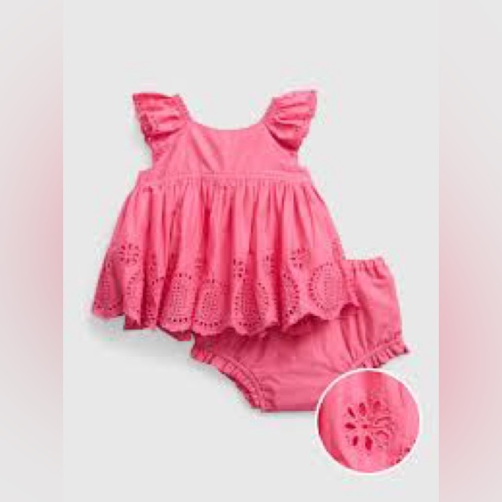 Baby Gap Eyelet Set, Hot Pink, 6-12M